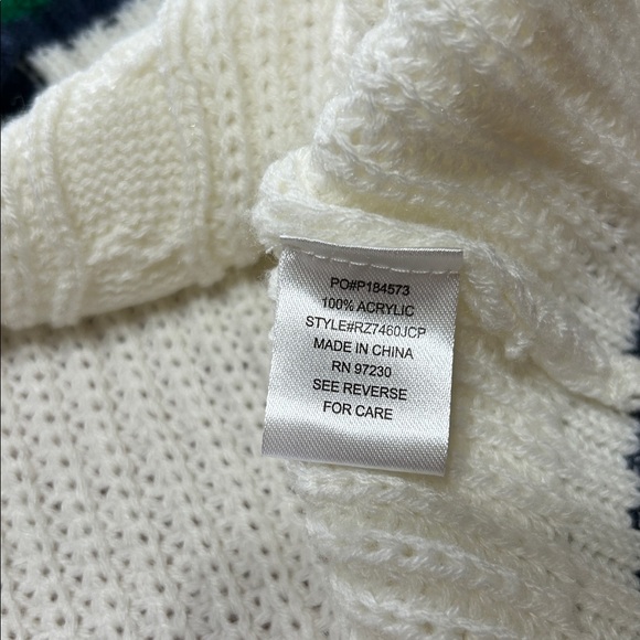 Almost Famous Women’s Cream Cable Knit Varsity Cricket Cardigan Large NWOT - Picture 3 of 12